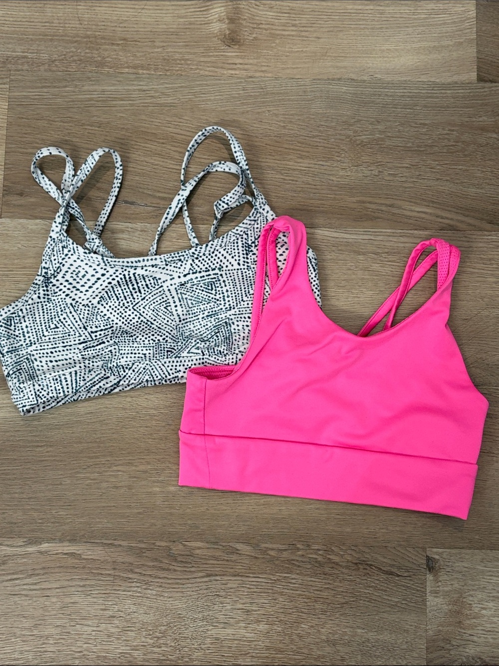 Girls' Hot Pink Sports Bra - Double Strap Active Bralette